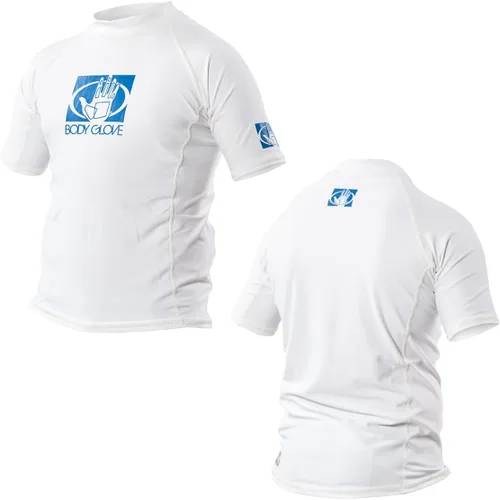 Vista 2 de Body Glove Traje de neopreno Co Junior Basic Ajustado Corto Brazo Rash Guard Blanco