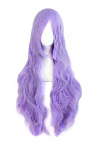 Vista 5 de MapofBeauty Peluca de disfraz de cosplay rizada en espiral de 32 pulgadas Azul celeste