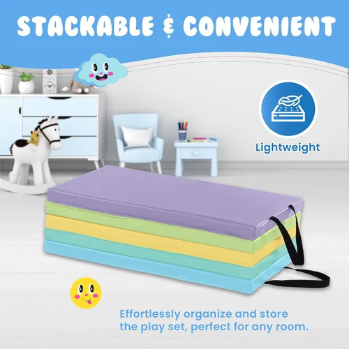 Vista 6 de New Bounce Tumbling Mat for Kids - Gymnastics Mat - Folding Exercise Tumble Mat for Home Gyms