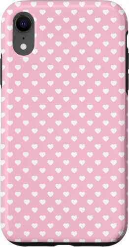 Vista 25 de Hearts Pattern Light Pink White Valentine Case for iPhone 17