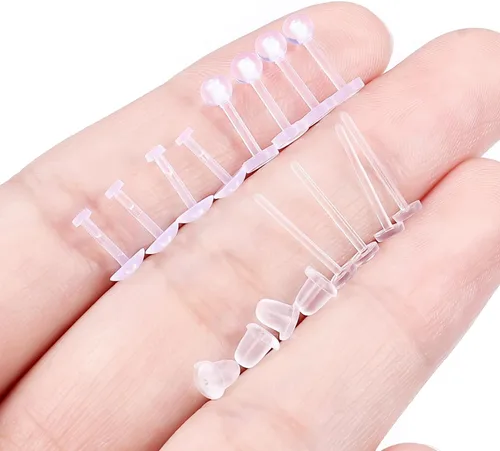 Vista 4 de Lcolyoli Piercing transparente de 0.58 oz para la nariz, piercings transparentes para el trabajo, deportes, cirugía, bioflex, tragus, joyería
