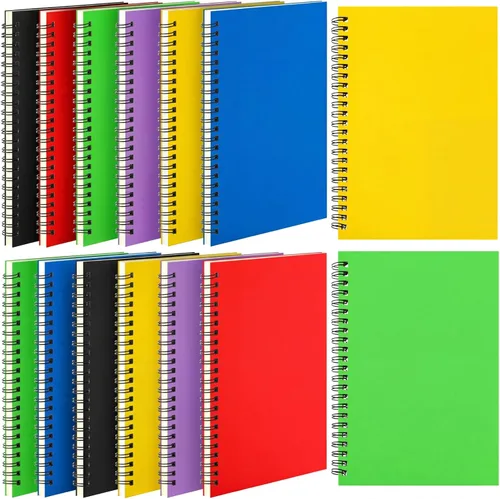 Vista 16 de Leelosp 12 cuadernos pequeños en espiral forrados en espiral, cuaderno con rayas universitarias, cubierta de papel kraft encuadernado con alambre