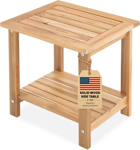 Vista 9 de VICTORY RELAX Mesa de acento Adirondack negra para exteriores – Mesa auxiliar de madera de acacia resistente a la intemperie con almacenamiento