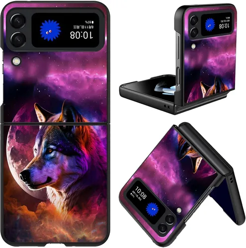 Vista 24 de Diseñada para Samsung Galaxy Z Flip 4 5G, funda rígida para teléfono de PC, a prueba de golpes y caídas, patrones de moda para una protección Gatos
