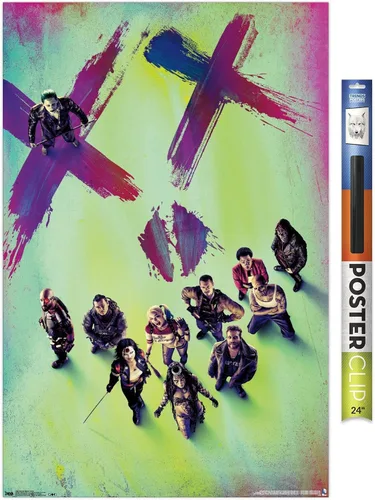Vista 17 de Trends International - Póster de película de DC Comics - Escuadrón Suicida - Teaser, 14.725 x 22.375 in, versión enmarcada de Barnwood Versión