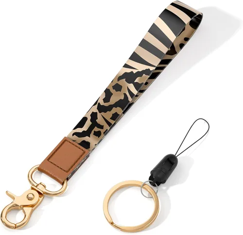Vista 13 de Cordón de muñeca para llaves, lindo cordón de correa de muñeca, soportes para llavero, llavero de pulsera, correas de muñeca para llaves Flor negra