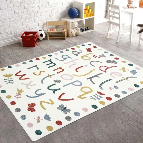 Vista 19 de USTIDE Alfombra de lana esponjosa con letras coloridas del alfabeto de 5 x 7 pulgadas para dormitorio de niños, lavable a máquina, tapete de juego
