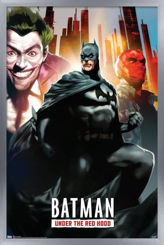 Vista 9 de Trends International DC Comics - Póster de pared de Batman con capucha roja, 14.725 x 22.375 pulgadas, versión enmarcada de madera de granero