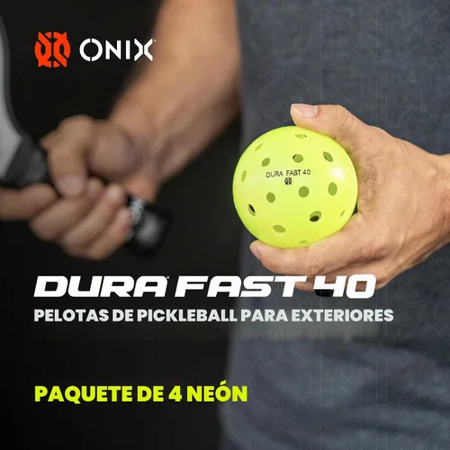Vista 2 de Onix Pelotas de pickleball para exteriores - Pure 2 y Dura 40 Dura 40 - Paquete de 4 - Verde neón
