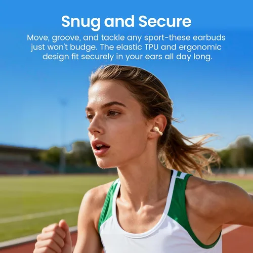 Vista 4 de Auriculares con clip, auriculares de oreja abierta, mini auriculares de conducción ósea IPX6, impermeables, Bluetooth, Bluetooth 5.4, auriculares