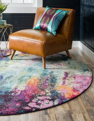 Vista 11 de Unique Loom Chromatic Collection - Alfombra abstracta moderna, colorida y vibrante para decoración de cualquier hogar