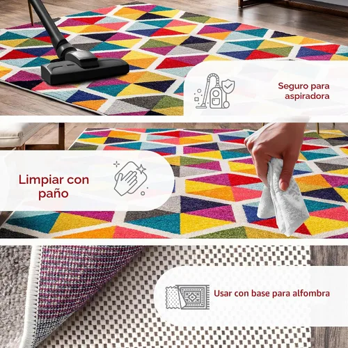 Vista 3 de nuLOOM Maris - Alfombra geométrica multicolor de telar mecánico, 4 x 6 pies
