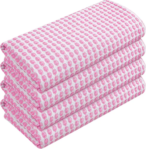 Vista 56 de TWINY threads Juego de toallas de cocina con diseño de diamante, 100% algodón, trapos grandes y trapos de lavado, absorbentes de secado rápido