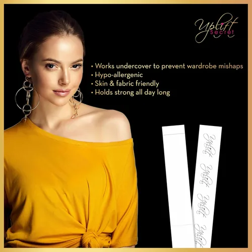 Vista 3 de Uplift Secret Cinta de ropa de moda de doble cara, cinta transparente para ropa, cuerpo y todos los tonos de piel (100 tiras)