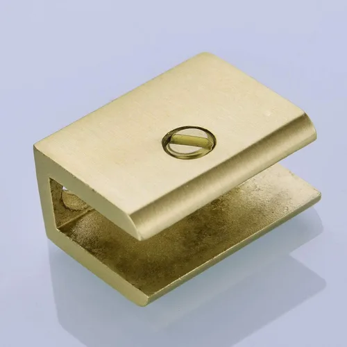Vista 7 de 2 soportes ajustables de acero inoxidable 304 para estante con abrazadera de vidrio de 0.23 a 0.35 pulgadas, acabado dorado cepillado resistente Oro