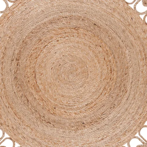 Vista 7 de SAFAVIEH NFB252A - Alfombra redonda de fibra natural, 3 pies, redonda, natural, hecha a mano, con encanto de campo, ideal para zonas de alto tráfico