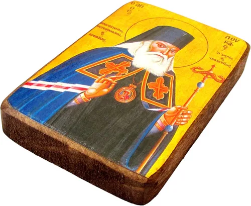 Vista 3 de Icono de madera griego ortodoxo cristiano de madera de San Lucas Lucas / A0