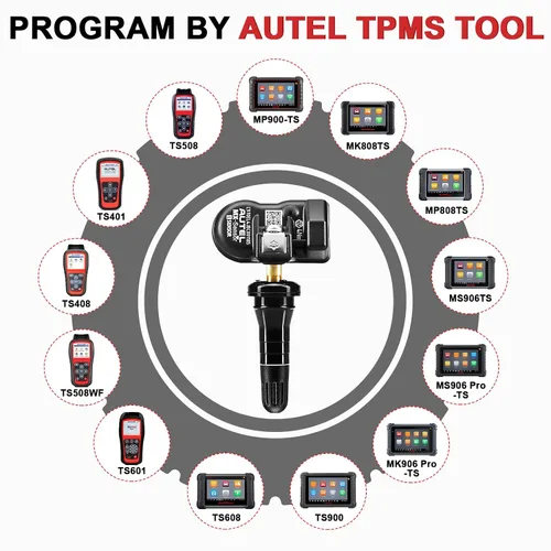 Vista 8 de Sensor TPMS Universal Autel 1 Sensor con Doble Frecuencia (315MHz + 433MHz), Sensor de Monitoreo de Presión de Neumáticos de Reemplazo para 99%