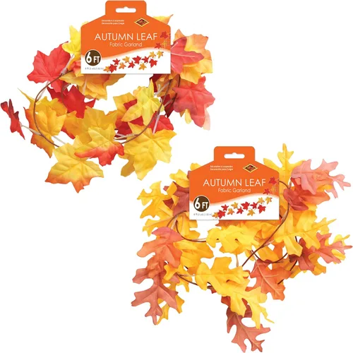 Vista 2 de Guirnalda de hojas de otoño (diseños asstd) Accesorio de fiesta (1 unidad) (1/paquete)