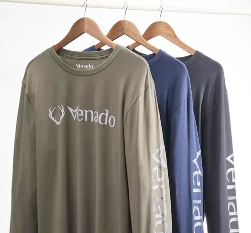 Vista 5 de Venado Camiseta estampada para hombre, camiseta flexible de manga larga, mezcla de algodón suave (ejército, 2XL), Militar