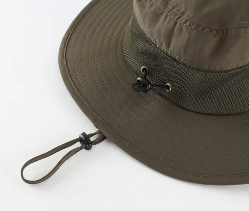 Vista 4 de Connectyle Sombrero Boonie de ala ancha UPF 50+ para hombre, transpirable, para pesca, senderismo, sombrero para el sol