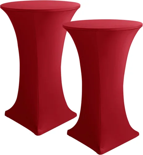 Vista 21 de HolidayIdeas Fundas para Mesa de Cóctel, Paquete de 2 - Manteles de Cóctel de Spandex Elástico Ajustado con Esquinas Cuadradas
