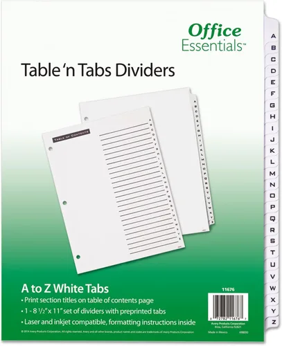 Vista 4 de Office Essentials 11676 Table 'n Tabs Divisores, 26 pestañas, letra