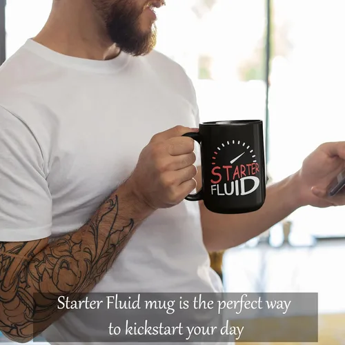 Vista 4 de Taza con líquido para principiantes, regalo divertido para el hermano entusiasta, regalo entusiasta para papá, papá, tío, mecánico, regalos