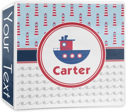 Vista 5 de Carpeta personalizada de 3 anillas Light House & Waves - 2 pulgadas