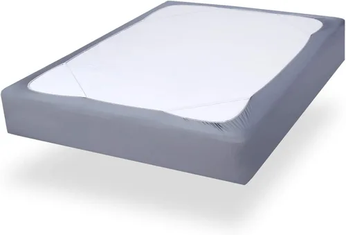 Vista 10 de Funda de somier tamaño Queen con material tejido suave y elástico, solo cubre lados, alternativa para falda de cama, resistente a las arrugas y a