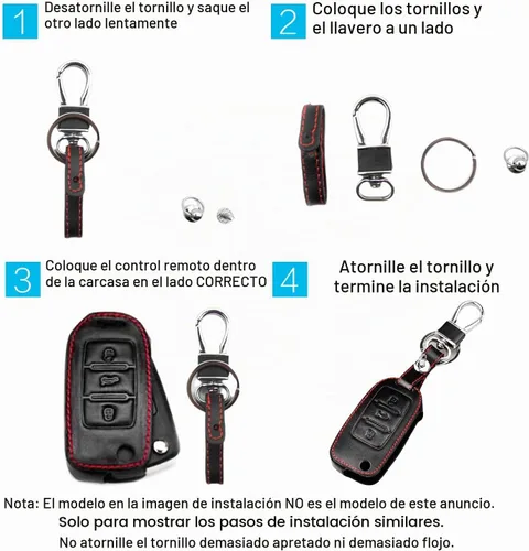Vista 6 de MECHCOS Compatible con Mazda 3 6 CX-5 9 3 Botones Funda de Cuero para Control Remoto Llavero de Entrada sin Llave Bolsa de Protección Funda