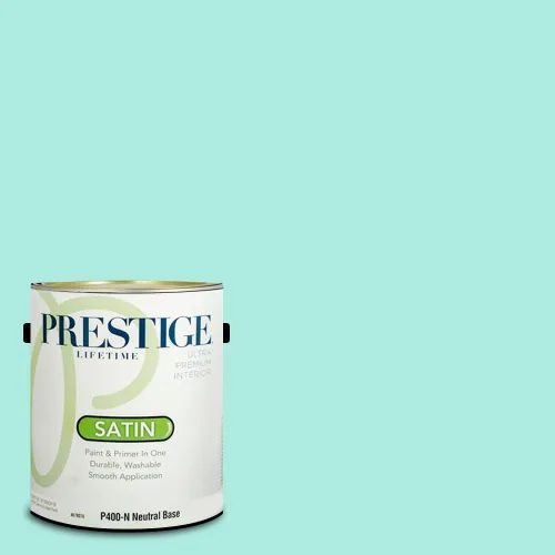 Vista 114 de Prestige Paints - Pintura exterior e imprimación en uno, 1 galón, plano, compatibilidad comparable con el color menta «Whipped Mint» de Behr