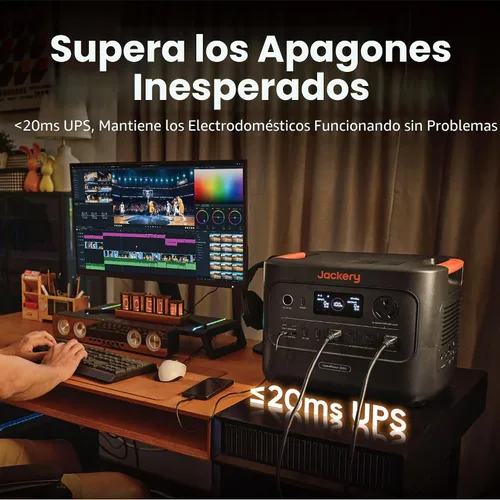 Vista 4 de Jackery HomePower 3000 Estación de Energía Portátil, Salida de 3600W (Pico 7200W), Generador Solar con Batería LFP de 3072Wh, Respaldo Esencial