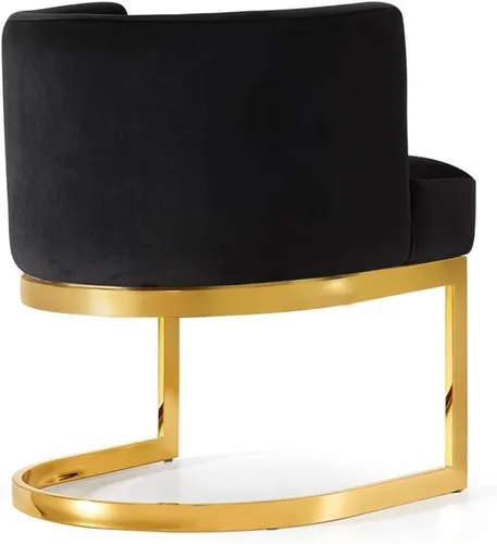 Vista 4 de Meridian Furniture Gianna Collection Modern Silla de comedor tapizada de terciopelo contemporáneo con marco de metal dorado pulido, 24 pulgadas