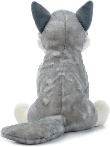 Vista 2 de The Petting Zoo Peluche de lobo gris, regalos para niños, animales salvajes del zoológico Onez, juguete de peluche jumbo de lobo gris de 20 pulgadas