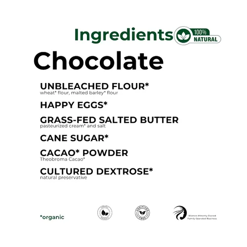 Vista 4 de The Panza Chocolate Gourmet Cookie Snack fino y crujiente Orgánico, sin OMG, ingredientes 100% naturales Frasco Signature de 4.3 onzas