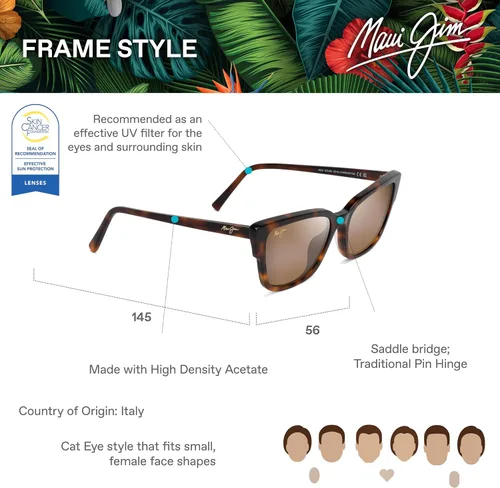 Vista 6 de Maui Jim Gafas de sol polarizadas Kou Cat Eye para mujer