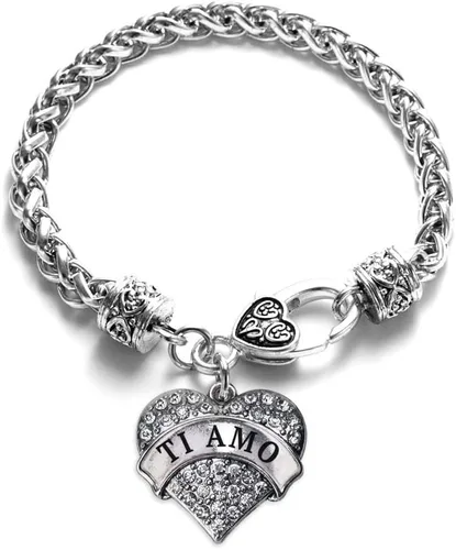 Vista 99 de Inspired Silver - Pulsera de plata con dije de corazón pavé con joyas de circonita cúbica
