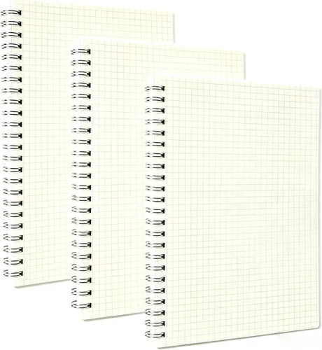 Vista 11 de Smilo Paquete de 1 cuaderno en espiral A5 en blanco de 160 páginas con tapa dura transparente de 100 GSM, papel grueso para bocetos, escritura