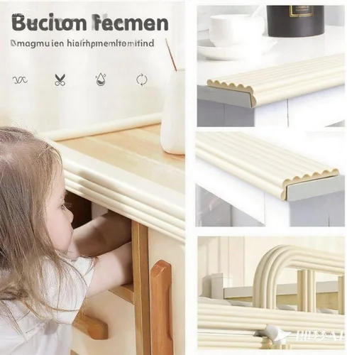 Vista 5 de Protectores de espuma compatibles con anclaje de pared para muebles, protectores de espuma para paredes, protectores de esquina con funciones