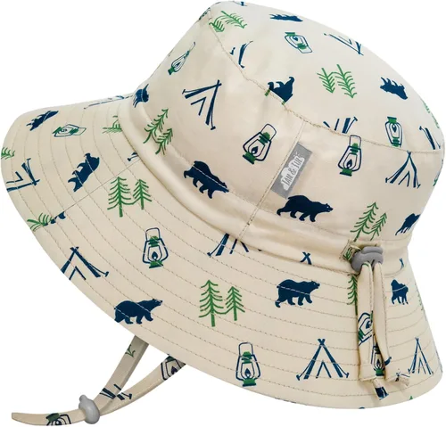 Vista 12 de JAN & JUL - Gorro de sol con capucha de algodón Grow-with-Me para bebés y niños Verde militar