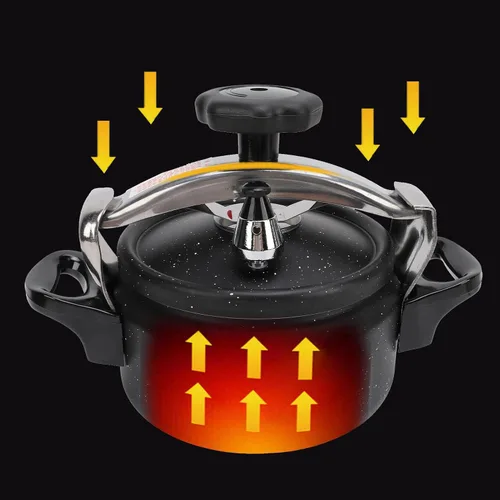 Vista 5 de Olla a presión de aluminio, olla a presión a prueba de explosiones para el hogar, olla a presión de gran capacidad para estufa de gas cocina