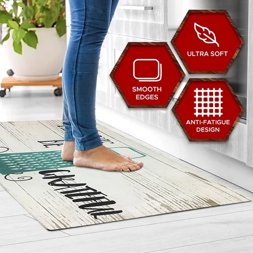 Vista 7 de J&V TEXTILES Alfombra de Cocina Acolchada Anti Fatiga Alfombra de Piso, 19.6"x55", Alfombras y Tapetes de Cocina Gruesos Antideslizantes
