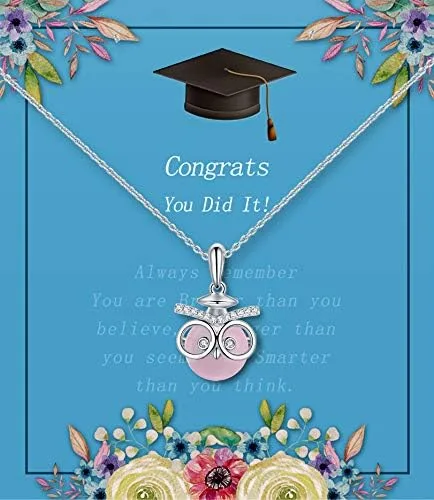 Vista 7 de Regalos de graduación para ella 2023, collares de graduación de búho del juicio para mujeres y niñas, regalos de graduación de escuela secundaria