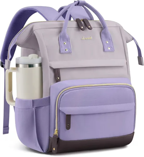 Vista 23 de LOVEVOOK Mochila para laptop para mujer, mochila de trabajo de 15.6 pulgadas con gran capacidad, bolsa de enfermera impermeable, mochila