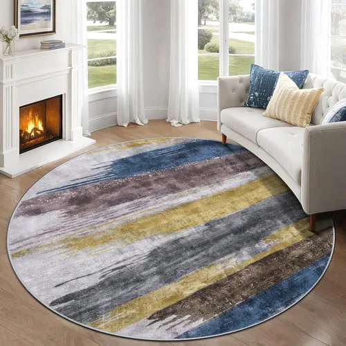 Vista 62 de Ciicool Alfombra moderna abstracta de 2 x 3 pulgadas, lavable, pequeña, antideslizante, de pelo bajo, alfombra de entrada plegable para cocina