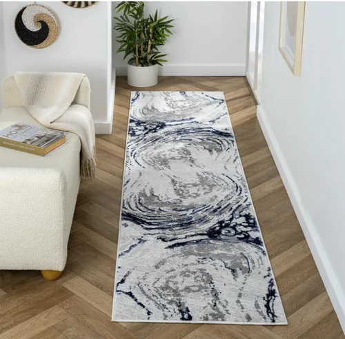 Vista 10 de LUXE WEAVERS Alfombra de área azul 2x3 con remolino de mármol