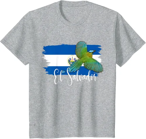Vista 54 de Camiseta con la bandera de El Salvador, mapa de El Salvador, camiseta de Salvador para mujer, Negro