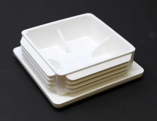 Vista 4 de Tapa de tubo cuadrada blanca de plástico de 4 x 4 pulgadas, tapón de acabado, tapa de extremo de tubo de tubo, universal duradera para silla (2)