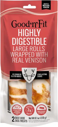 Vista 14 de Good n Fit - Rollos pequeños con sabor a hígado de pollo real, 6 unidades, masticables de cuero crudo altamente digeribles de larga duración